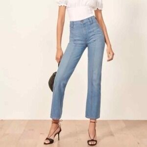 Reformation Women High Rise 70s Denim Jeans Skye Wash Size 27